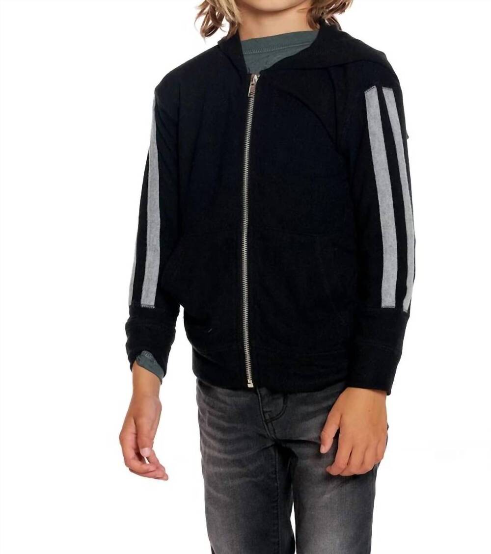 NEW CHASER zip hacci hoodie in black